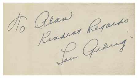 Lot #832 Lou Gehrig Signature - Image 1