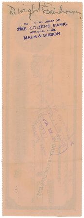 Lot #45 Dwight D. Eisenhower Signed Check - Image 1