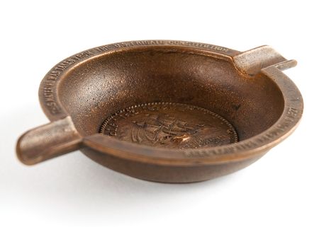 Lot #318 USS Constitution 1927 Bronze Restoration Ashtray - Image 1
