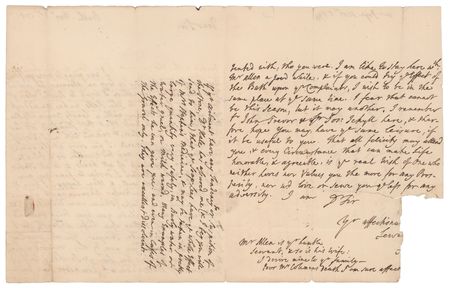 Lot #477 Alexander Pope: Handwritten letter by Alexander Pope, congratulating Judge Fortescue on 
