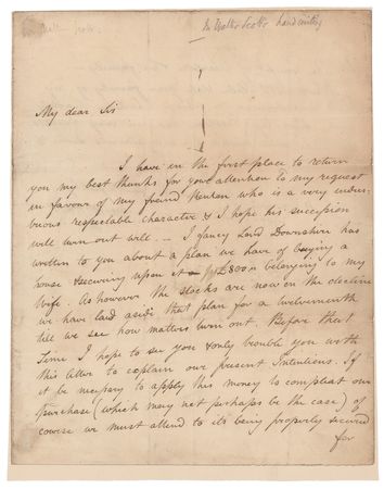 Lot #530 Sir Walter Scott Autograph Letter Signed - Image 1