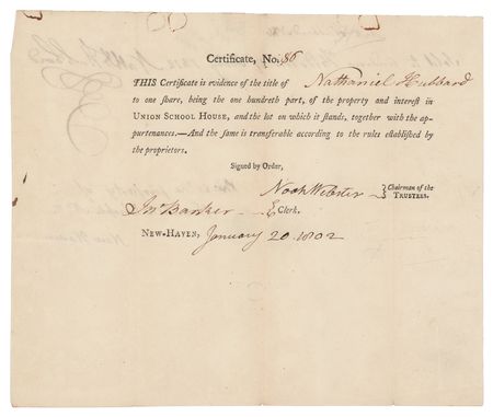 Lot #541 Noah Webster Document Signed - Image 1