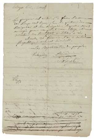 Lot #182 Maximilien Robespierre Document Signed - Image 2