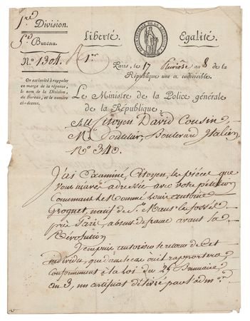 Lot #341 Joseph Fouche Document Signed - Image 1