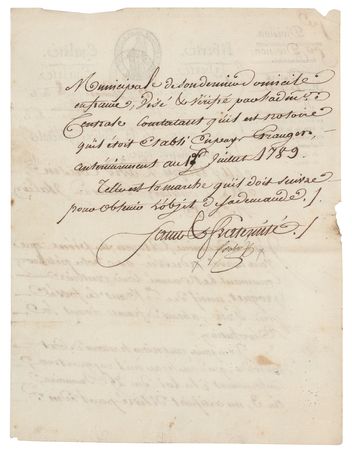 Lot #341 Joseph Fouche Document Signed - Image 2