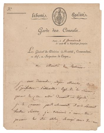 Lot #354 Joachim Murat Autograph Document Signed - Image 1