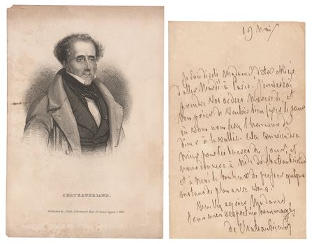 Lot #493 Francois Rene de Chateaubriand Autograph Letter Signed - Image 1