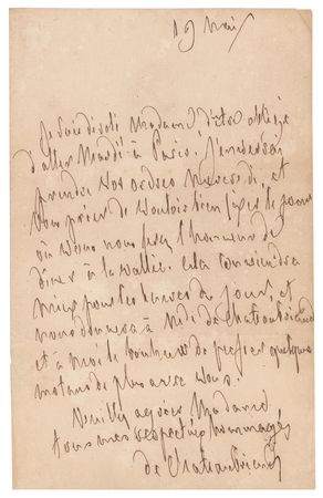 Lot #493 Francois Rene de Chateaubriand Autograph Letter Signed - Image 2