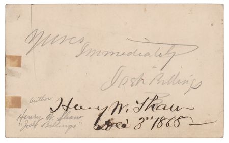 Lot #487 Josh Billings: 