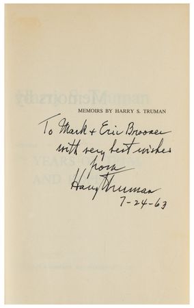 Lot #123 Harry S. Truman Signed Book - Image 2