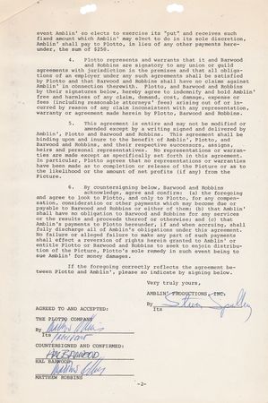 Lot #800 Steven Spielberg Document Signed - Image 2