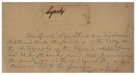 Lot #136 Thomas Lynch, Jr. Signature - Image 2