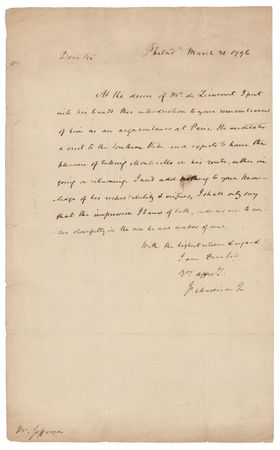 Lot #10 James Madison Autograph Letter Signed to Thomas Jefferson - Image 1
