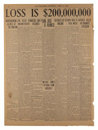 Lot #144 1906 San Francisco Earthquake Newspaper - Image 3