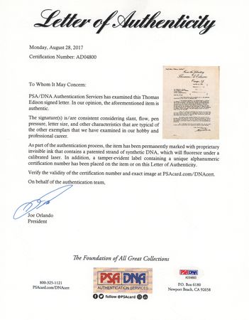 Lot #155 Thomas Edison Typed Letter Signed - Image 3