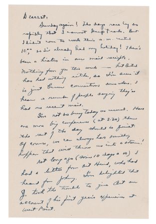 Lot #44 Dwight D. Eisenhower: Ike writes home to Mamie from London, 1942: 