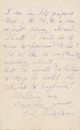 Lot #469 Charles L. Dodgson Autograph Letter Signed - Image 2