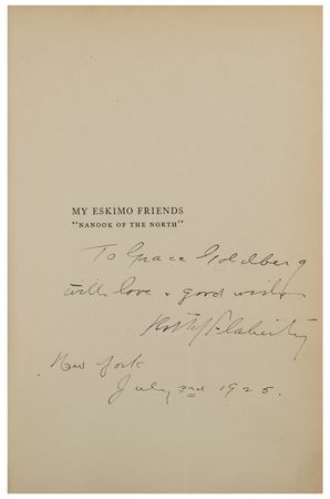 Lot #503 Robert J. Flaherty Signed Book - Image 2