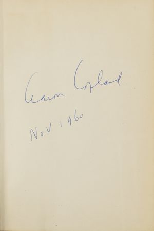 Lot #572 Aaron Copland Signed Book - Image 2