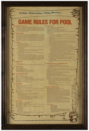 Lot #895 Willie Mosconi Signed Poster - Image 1