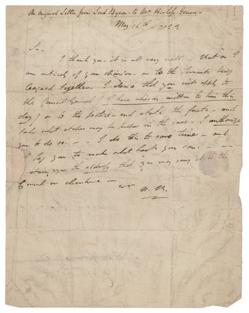 Lot #464 Lord Byron Autograph Letter Signed - Image 1