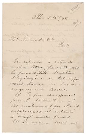 Lot #199 Salomon August Andrée Autograph Letter Signed - Image 1