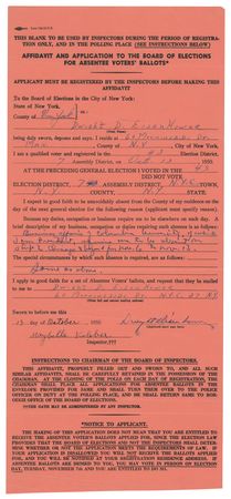 Lot #47 Dwight D. Eisenhower: Ike votes absentee