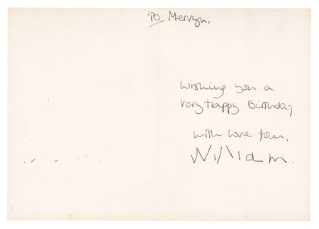 Lot #190 Prince William and Princess Diana Signed Card - Image 1