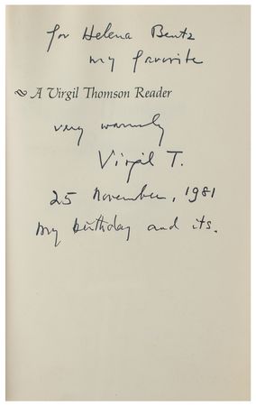 Lot #583 Virgil Thomson Signed Book - Image 2