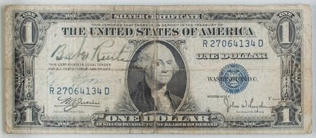 Lot #836 Babe Ruth Signed One Dollar Bill - Image 1