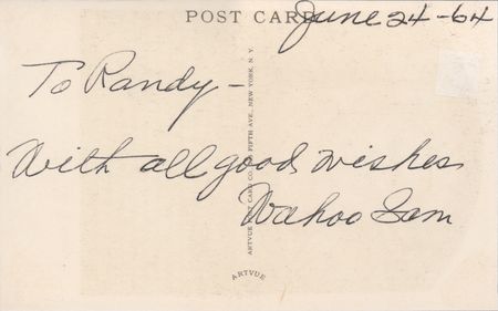 Lot #875 'Wahoo' Sam Crawford Signed Hall of Fame Card - Image 2