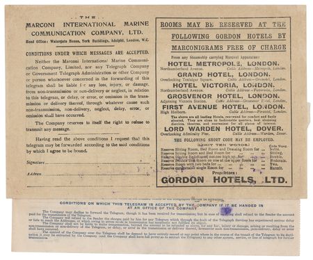 Lot #194 Titanic: Albert and Vera Dick Marconigram - Image 2