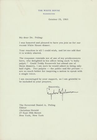 Lot #95 Lyndon B. Johnson: From the 
