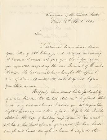 Lot #227 Lewis Cass Letter Signed - Image 1