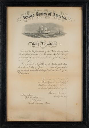 Lot #374 Gideon Welles Document Signed - Image 1