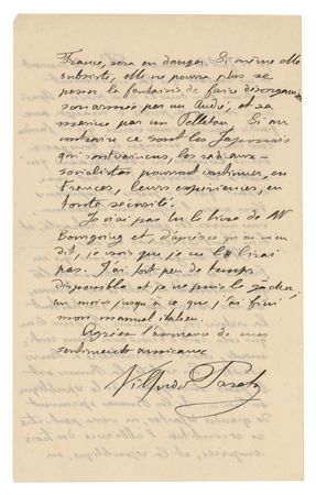 Lot #175 Vilfredo Pareto Autograph Letter Signed - Image 4