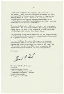 Lot #8013 Gerald Ford Typed Letter Signed as President on Political Assassinations - Image 3