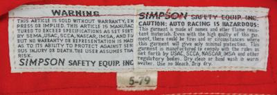 Lot #8035 Paul Newman's Personally-Owned and -Worn Racing Suit - Image 5