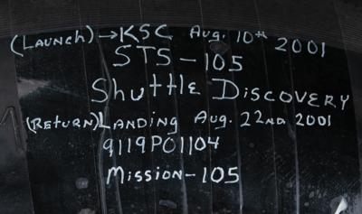 Lot #8037 Space Shuttle Discovery STS-105 Flown Tire - Image 6