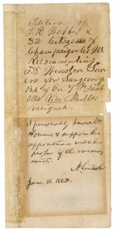 Lot #34 Abraham Lincoln Autograph Endorsement Signed - Image 1
