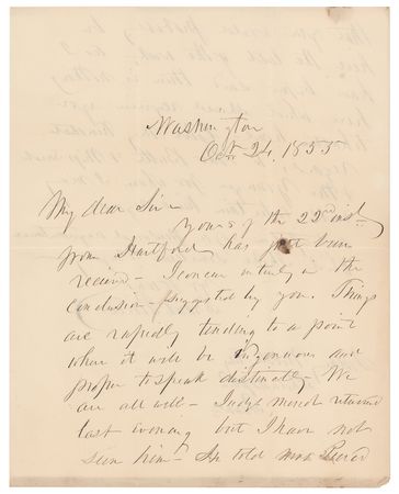 Lot #129 Franklin Pierce Autograph Letter Signed as President - Image 1