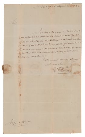 Lot #151 Alexander Hamilton Letter Signed with Free Frank - Image 1