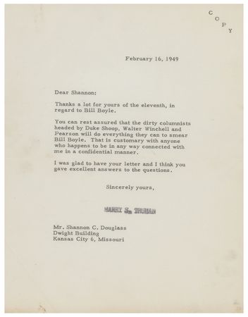 Lot #142 Harry S. Truman Typed Letter Signed - Image 2