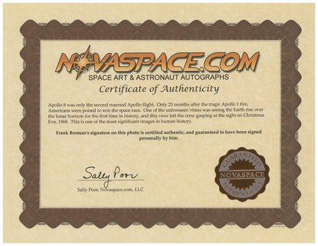 Lot #460 Frank Borman Signed Oversized Photograph - Image 2