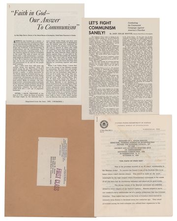 Lot #271 J. Edgar Hoover: Hoover replies to 