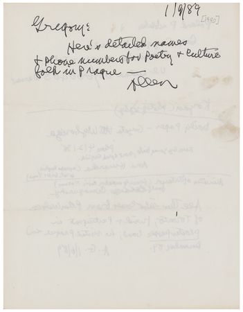 Lot #575 Allen Ginsberg Autograph Note Signed - Image 1