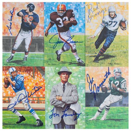 Lot #907 Football Hall of Fame Lot of (115) Signed Goal Line Art Cards Goal Line Art Cards - Image 1