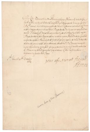 Lot #197 King James II Letter Signed - Image 1