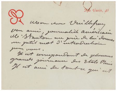 Lot #503 Frederic Auguste Bartholdi Autograph Letter Signed - Image 1