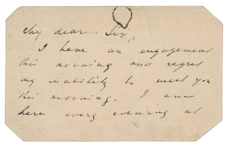 Lot #172 Nikola Tesla: Tesla sends a handwritten invitation to meet 